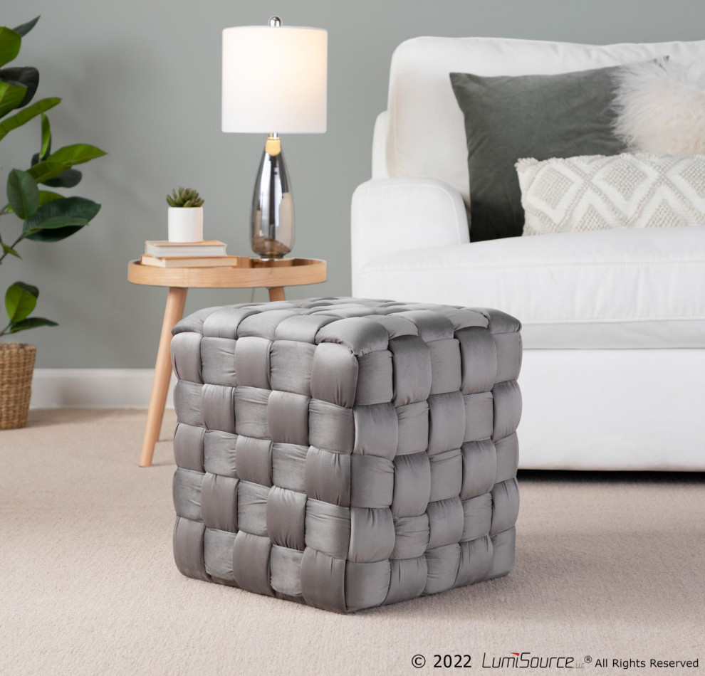 Braided Square 16 quotOttoman   Scandinavian   Footstools And Ottomans   by LumiSource  Houzz