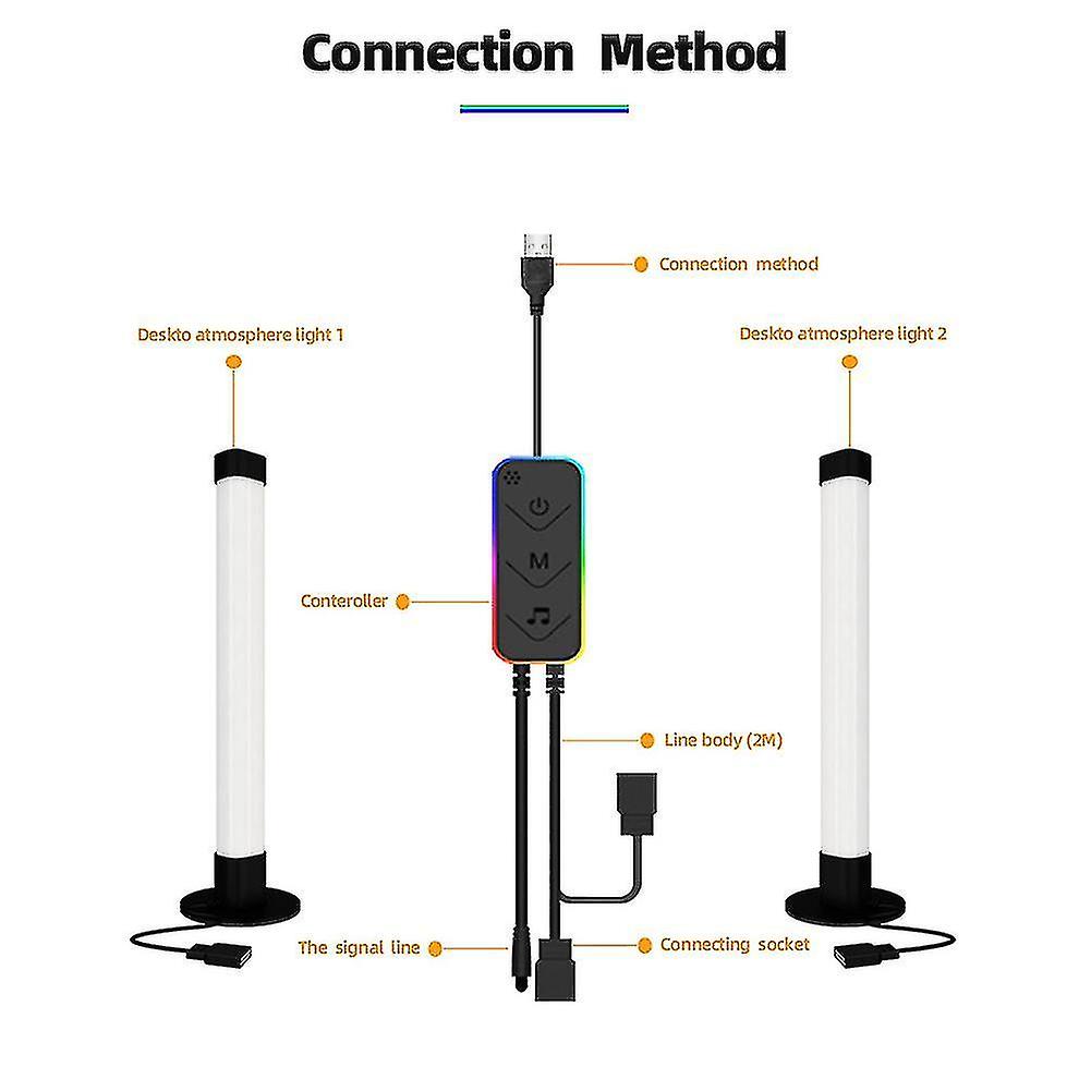 Smart Led Light Bar Rgb Atmosphere Remote Control Pickup Tv Wall Computer Game Bedroom Night Light，