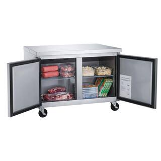 Elite Kitchen Supply 48.125 in. W 12.2 cu. ft. 2-Door Commercial Upright Undercounter Freezer EKS-EUC50F