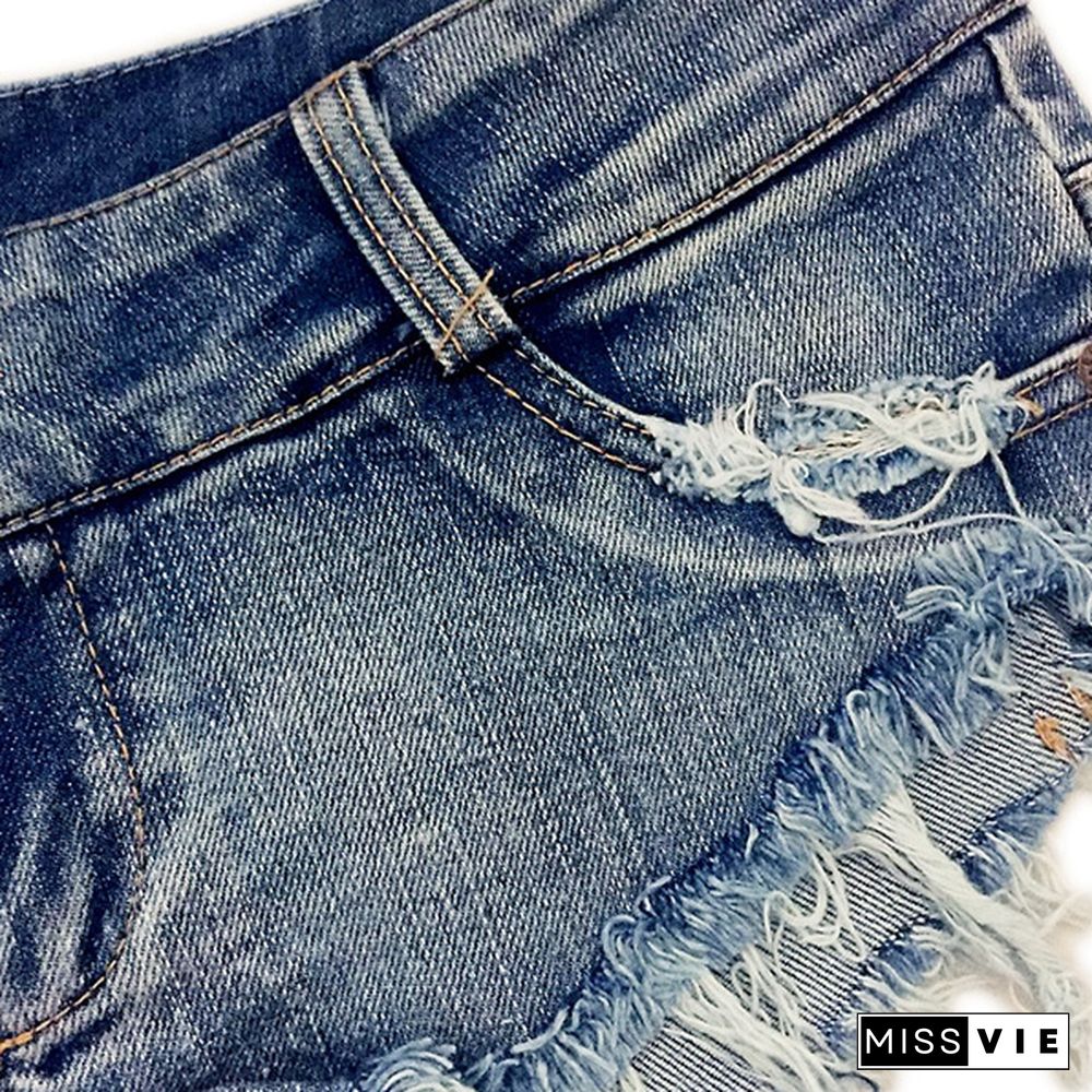 Women Sexy Cut Off Low Waist Denim Jeans Shorts Mini Hot Pants