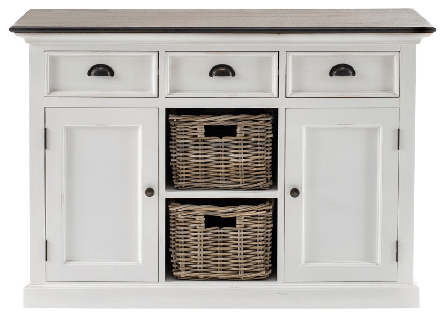 Modern Farmhouse Brown And White Large Accent Cabinet   Accent Chests And Cabinets   by HomeRoots  Houzz