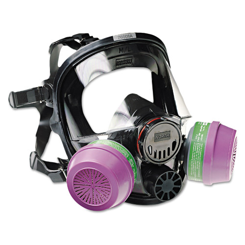 North 7600 Series Full-Facepiece Respirator Mask， Medium/Large (760008A)