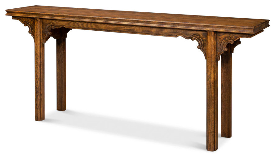 Equestrian Console Table Reclaimed Wood   Transitional   Console Tables   by Sideboards and Things  Houzz