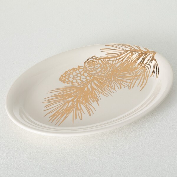 15L Sullivans Gold Pine Platter，White