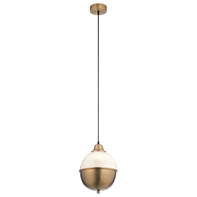 Absalom Brushed Brass And White Egg Shaped Pendant Lamp River Of Goods