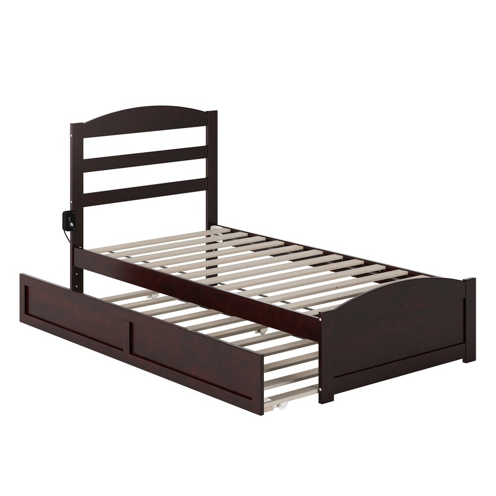 Warren Platform Bed with Footboard and Twin Trundle