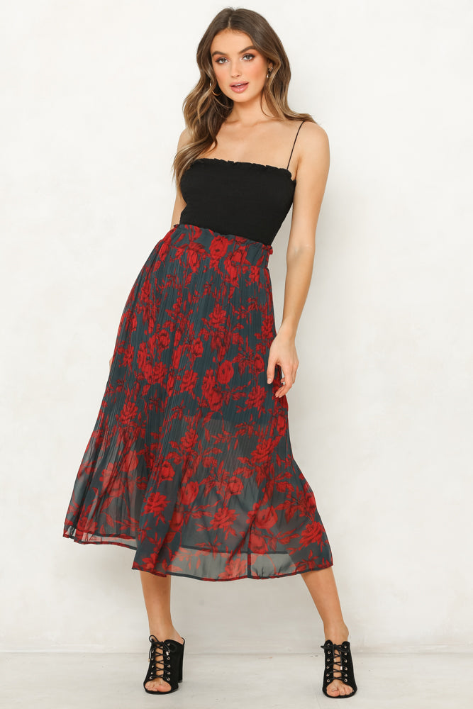 No Change Midi Skirt Forest Green