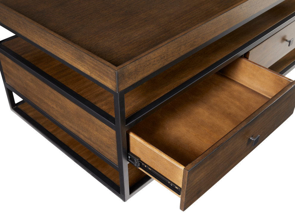 Park City Cocktail Table in Cinnamon Brown/Black   Transitional   Coffee Tables   by Progressive Furniture  Houzz