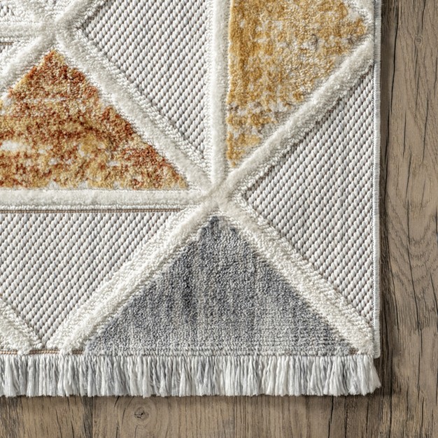 Nuloom Julanne Geometric Tiles Fringe Area Rug