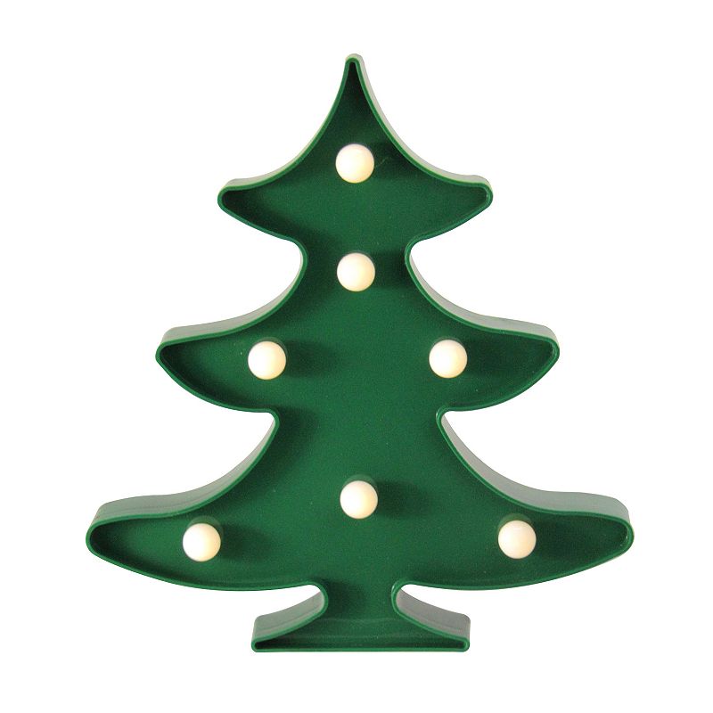 Northlight Green Christmas Tree Marquee Wall Sign Table Decor