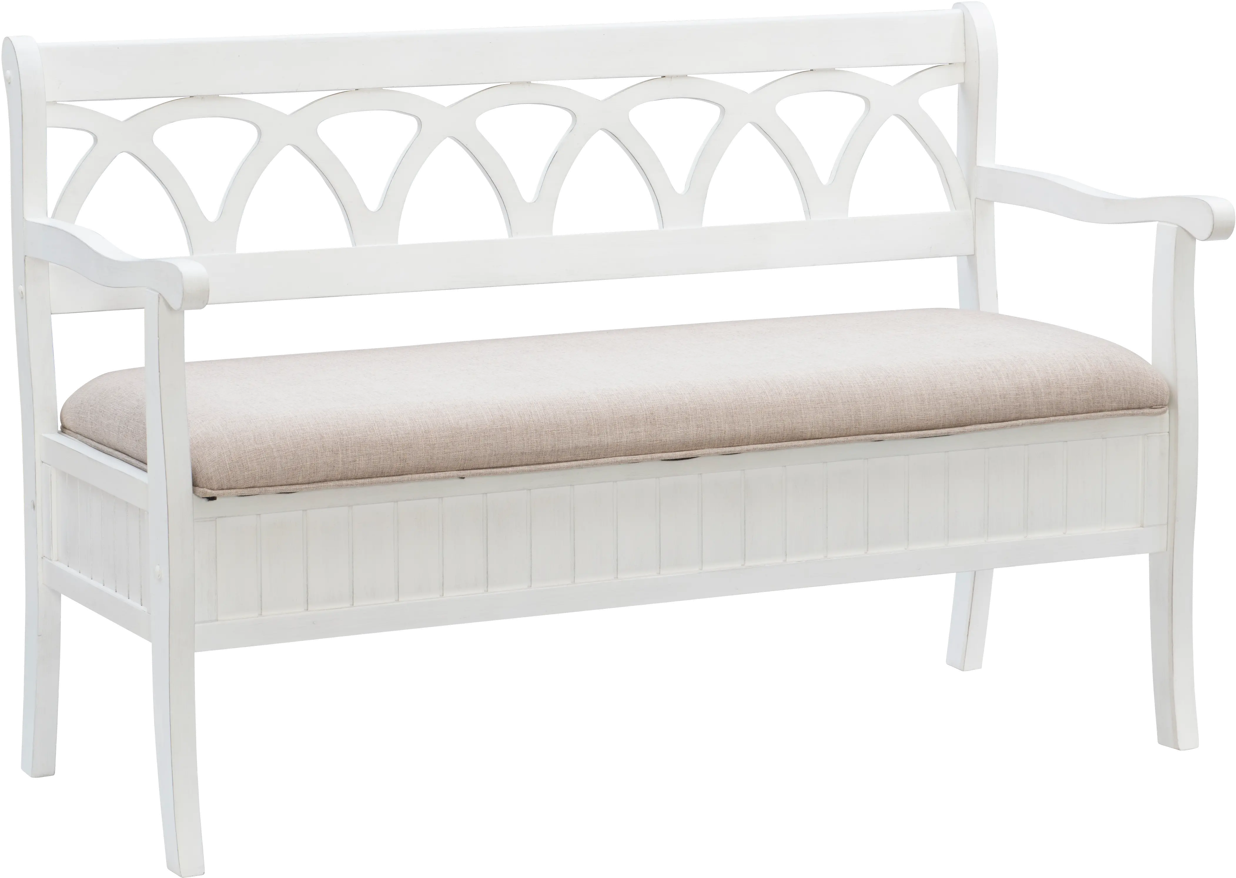 Winslett White Storage Bench