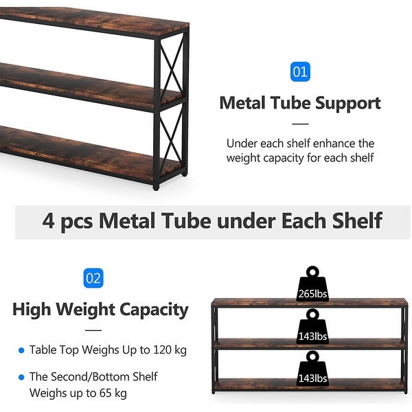 70.8 inch Rustic Console Table Sofa Table for Living Room