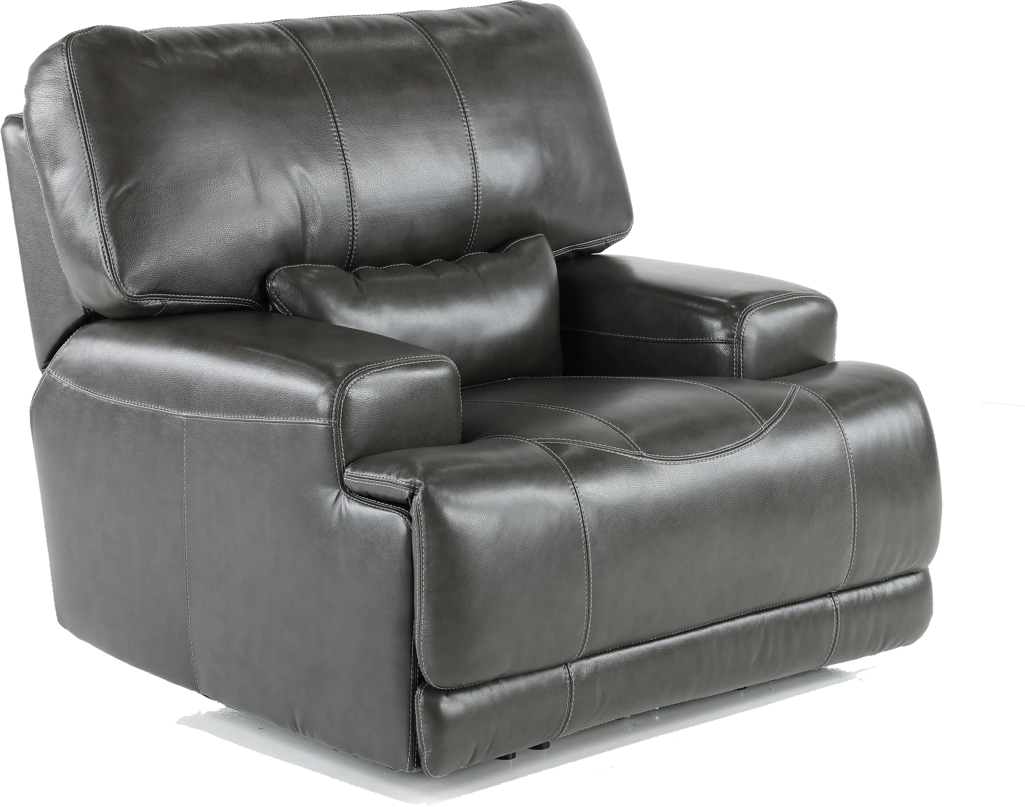 Stampede Charcoal Leather-Match Power Recliner