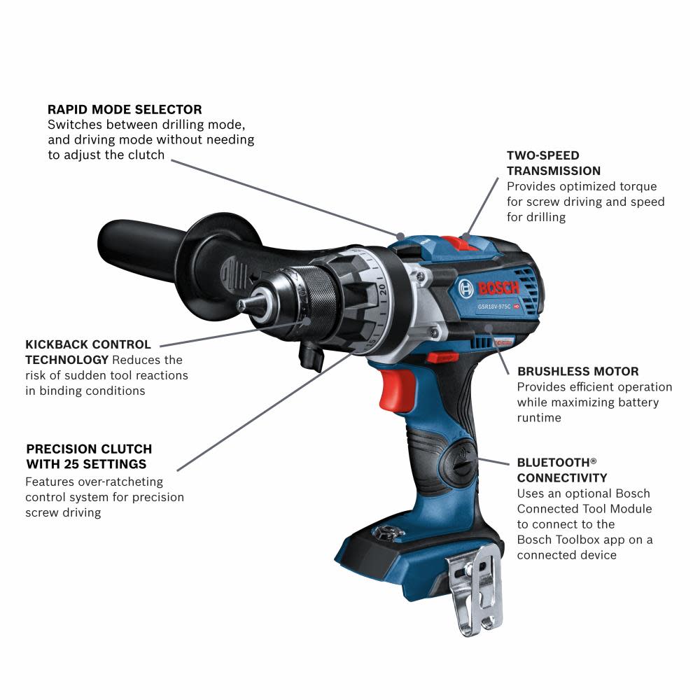 Bosch 18V 1/2 Drill/Driver Brushless Connected Ready Bare Tool