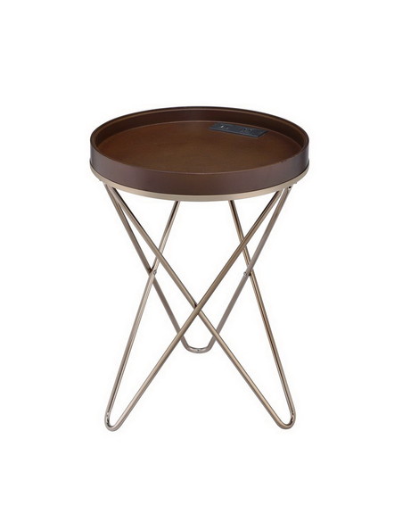 ACME Crary Side Table in Champagne 84651