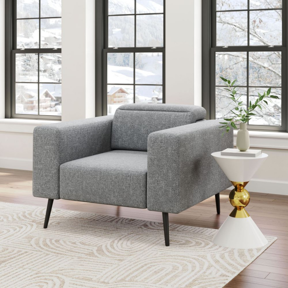 Milan Arm Chair Dark Gray   Midcentury   Armchairs And Accent Chairs   by GwG Outlet  Houzz