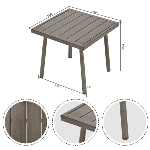 7Piece Aluminum Patio Conversation Set，3Seat Outdoor Couch with Ottomans and Coffee Table