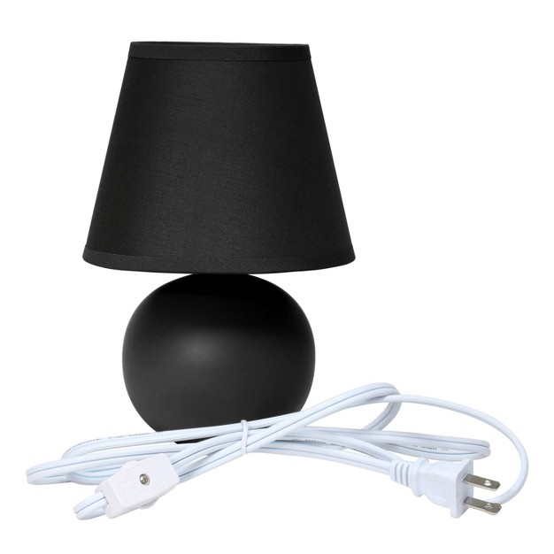 Petite Ceramic Orb Base Bedside Table Desk Lamp With Matching Tapered Drum Fabric Shade Creekwood Home