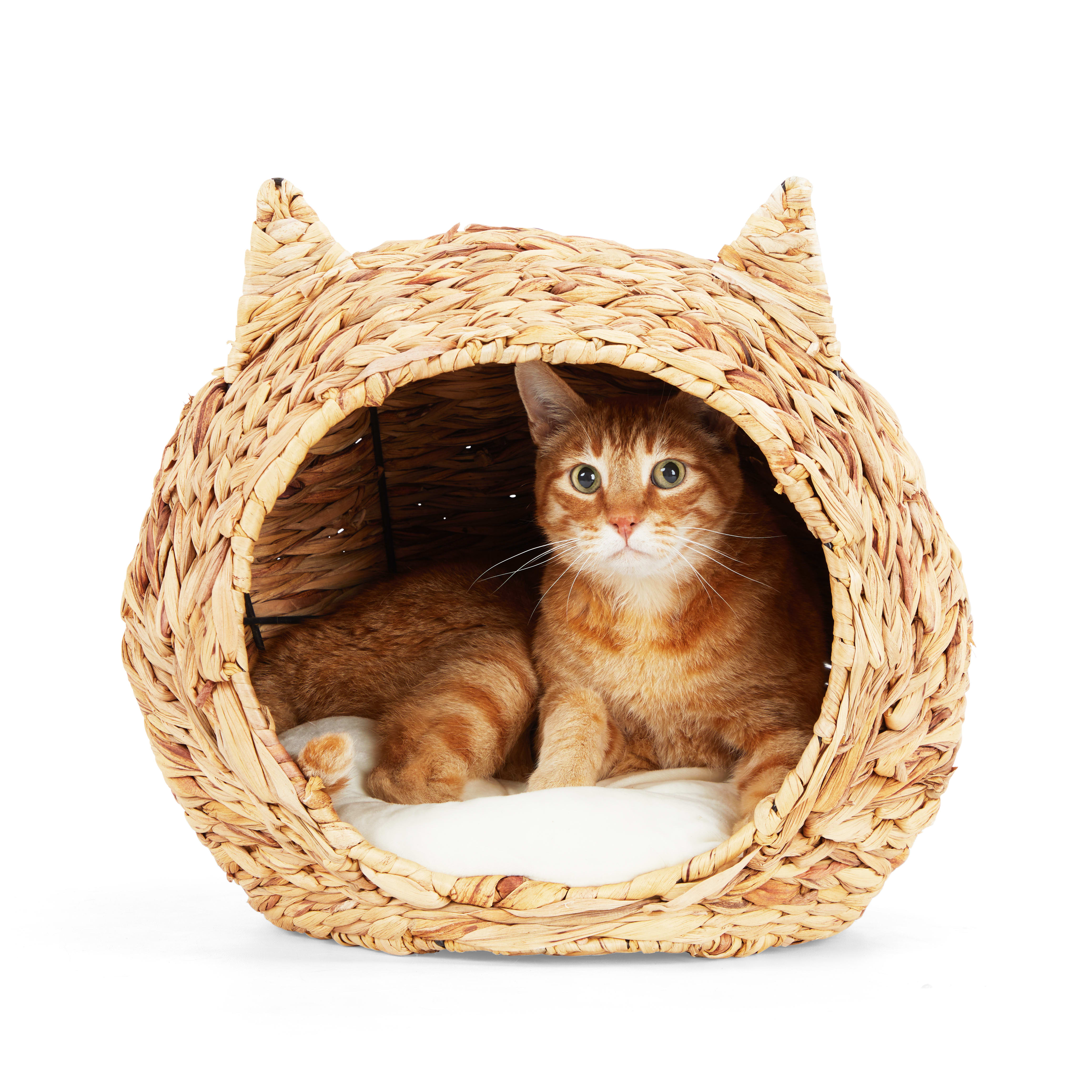 EveryYay Straw Cat Head Bed， 16.5