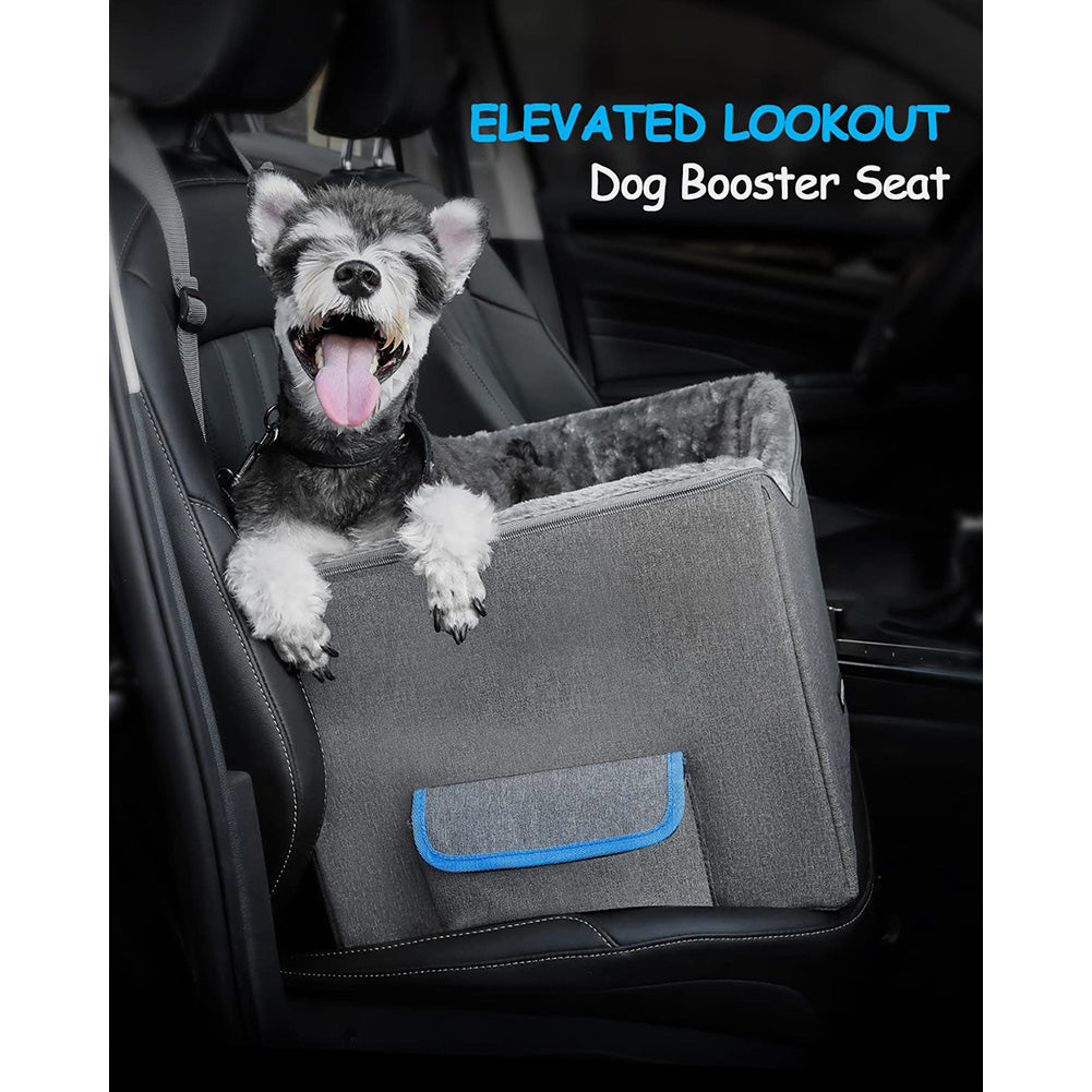 Lookout Car Booster Seat for Small Dogs， Pet Booster Seat， Elevated Dog Booster Seat， Lookout Car Booster Seat for Small Dogs up to 25 lbs.