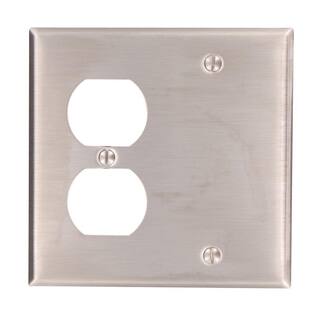 Leviton Stainless Steel 2-Gang 1-Toggle1-Blank Wall Plate (1-Pack) 84008-40