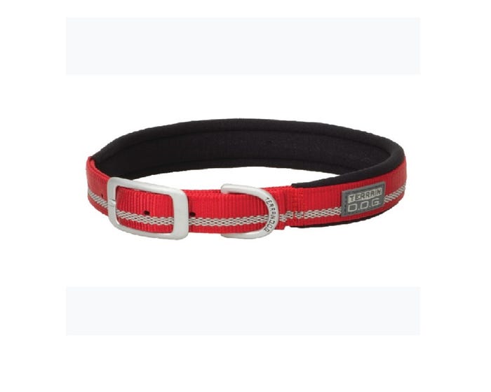 Terrain D.O.G. Reflective Neoprene Lined Collar， Red， 1