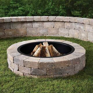 Anchor Weston 52 in. x 12 in. Northwoods Tan Round Concrete Fire Pit Kit With Metal Liner 70300879