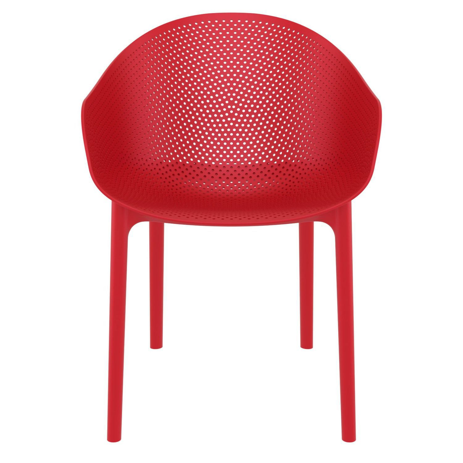 32 Red Solid Outdoor Dining Chair