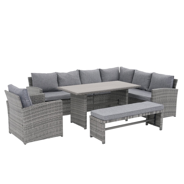 Outdoor 8piece Wicker conversation set Patio Sofa Furniture with Cushion