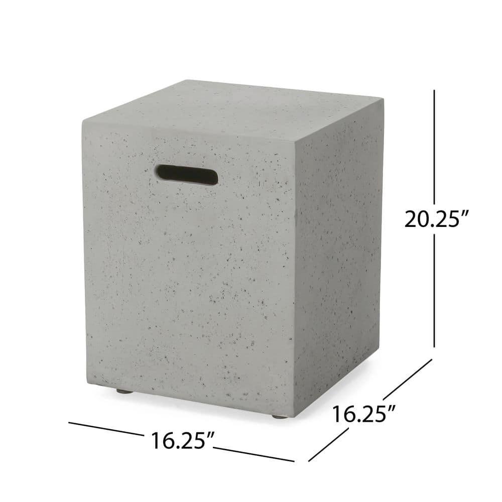 Noble House Aidan 56 in x 1500 in Rectangular MGO Gas Fire Pit Table in Light Grey  50000 BTU with Tank Holder