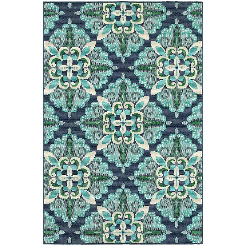 StyleHaven Maritime Overscale Floral Indoor Outdoor Rug