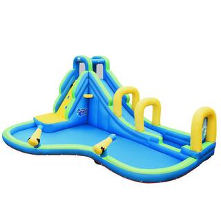 Costway Multi-Color Inflatable Water Slide Kids Bounce House Castle Splash Pool without Blower OP70401