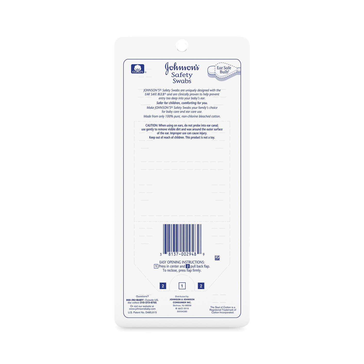 Pure Cotton Swabs by Johnson and Johnsonandreg; JOJ002948