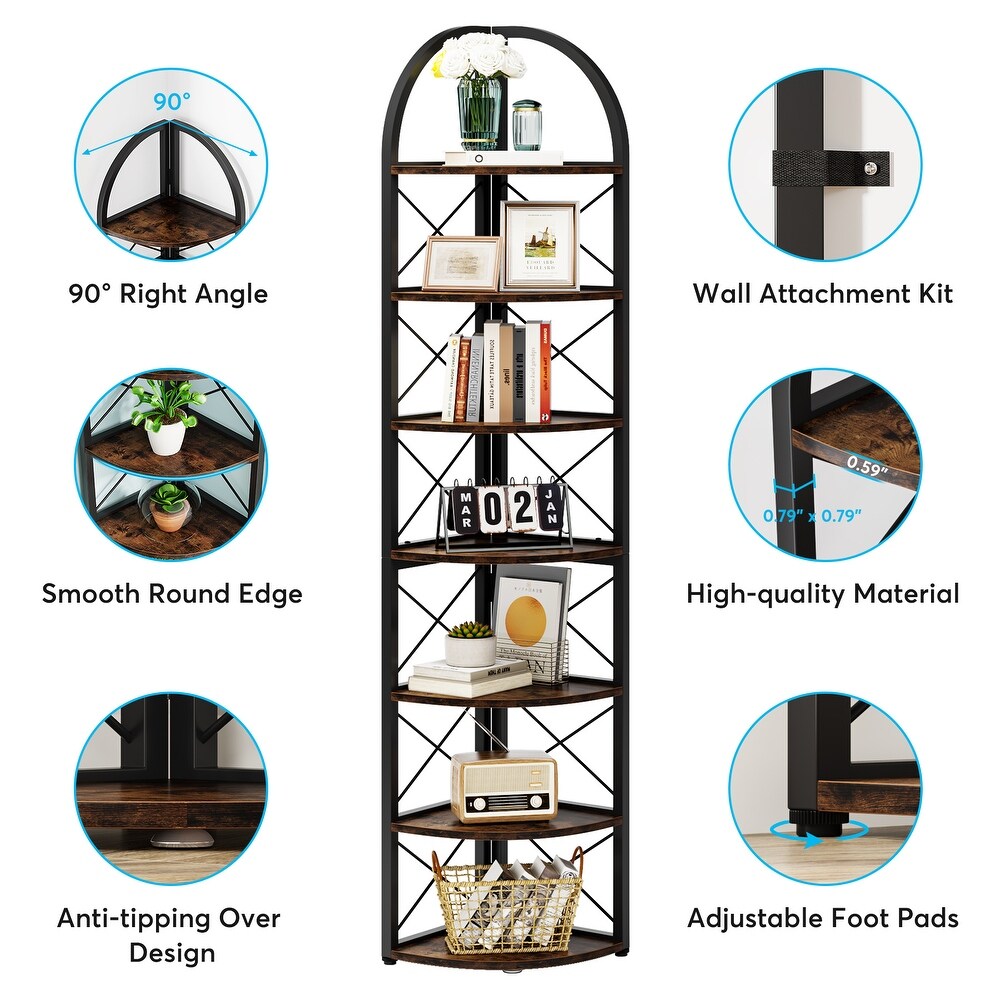 Corner Shelf  Tall Corner Bookshelf for Small Space