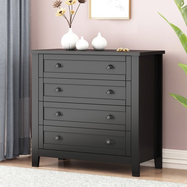 Country 4 Drawer Combo Chest of Drawers Bedroom Storage Cabinet - - 36966265