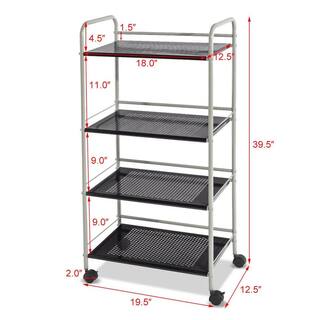 Boyel Living 4-Shelf Rolling Cart Storage Display Rack with Four wheels HYSN-56829