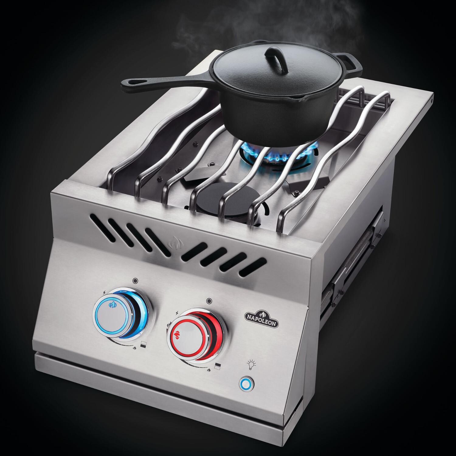 Napoleon Built-In 700 Series Inline Propane Dual Range Top Burner with Stainless Steel Cover