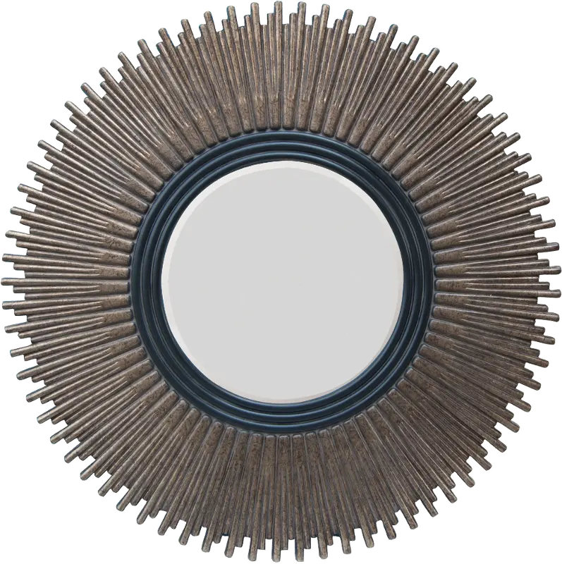 Black and Silver Round Mirror