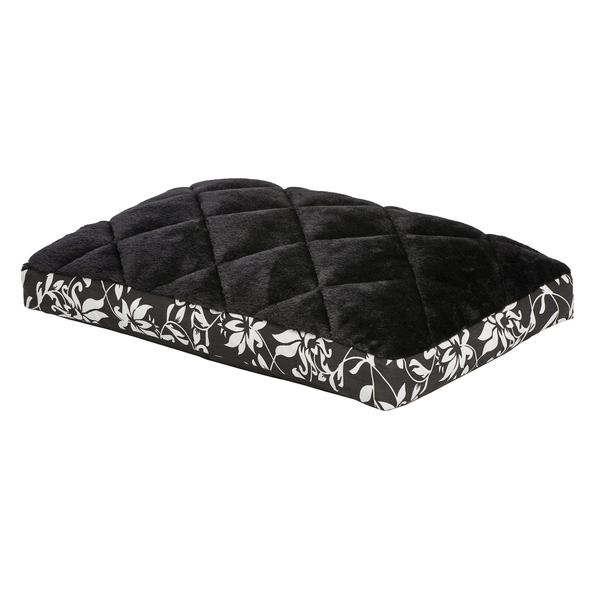 Midwest Quiet Time Couture Carlisle Mattress Black Floral Dog Bed， 22