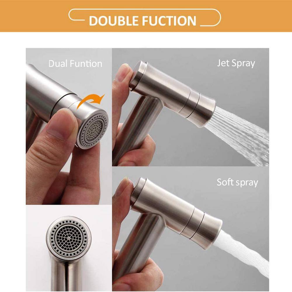 ruiling Stainless Steel Hand-held Bidet Toilet Sprayer Set in Silver ATK-111