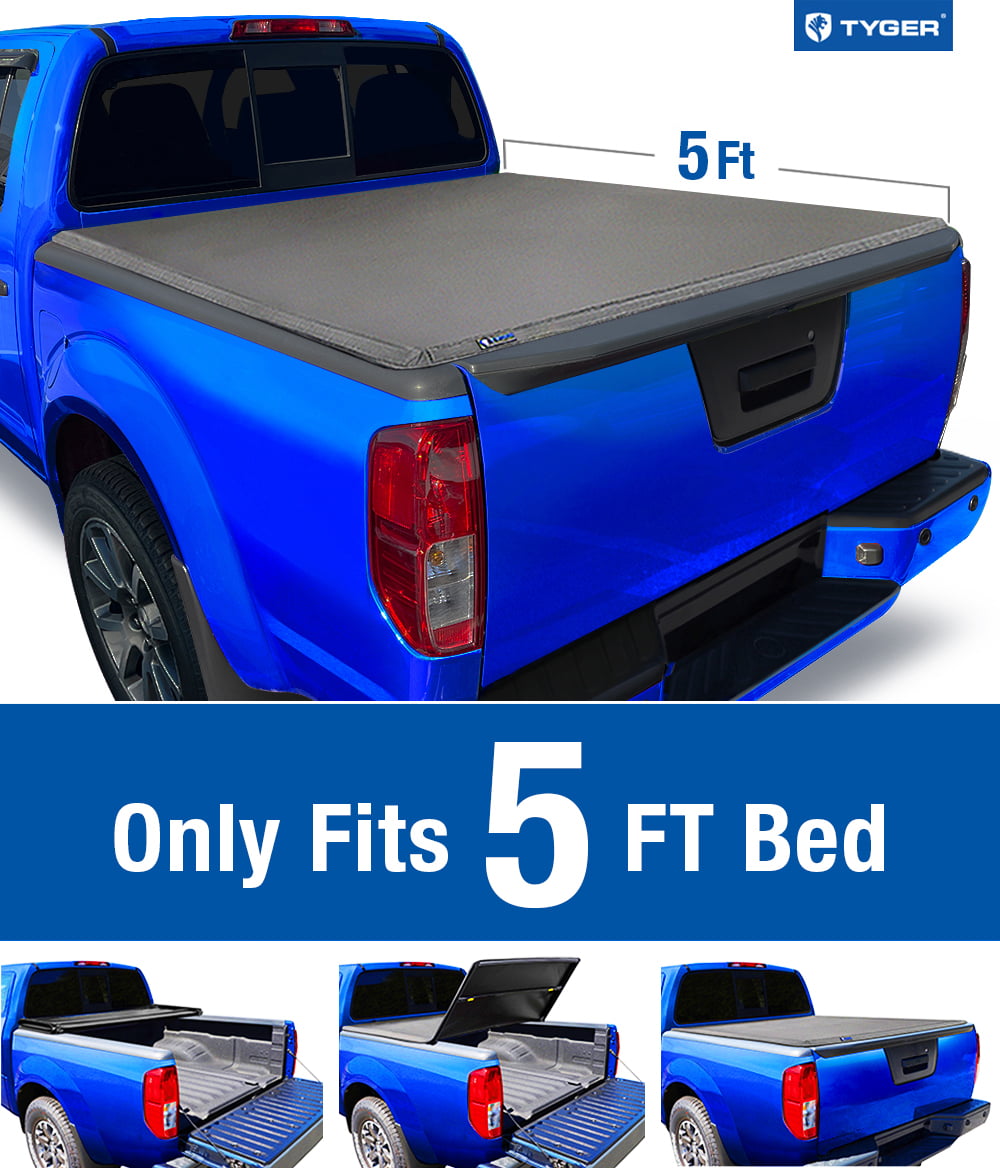 Tyger Auto T3 Soft Tri-fold Truck Bed Tonneau Cover Compatible with 2022-2023 Nissan Frontier | 5' Bed | TG-BC3N1057 | Vinyl