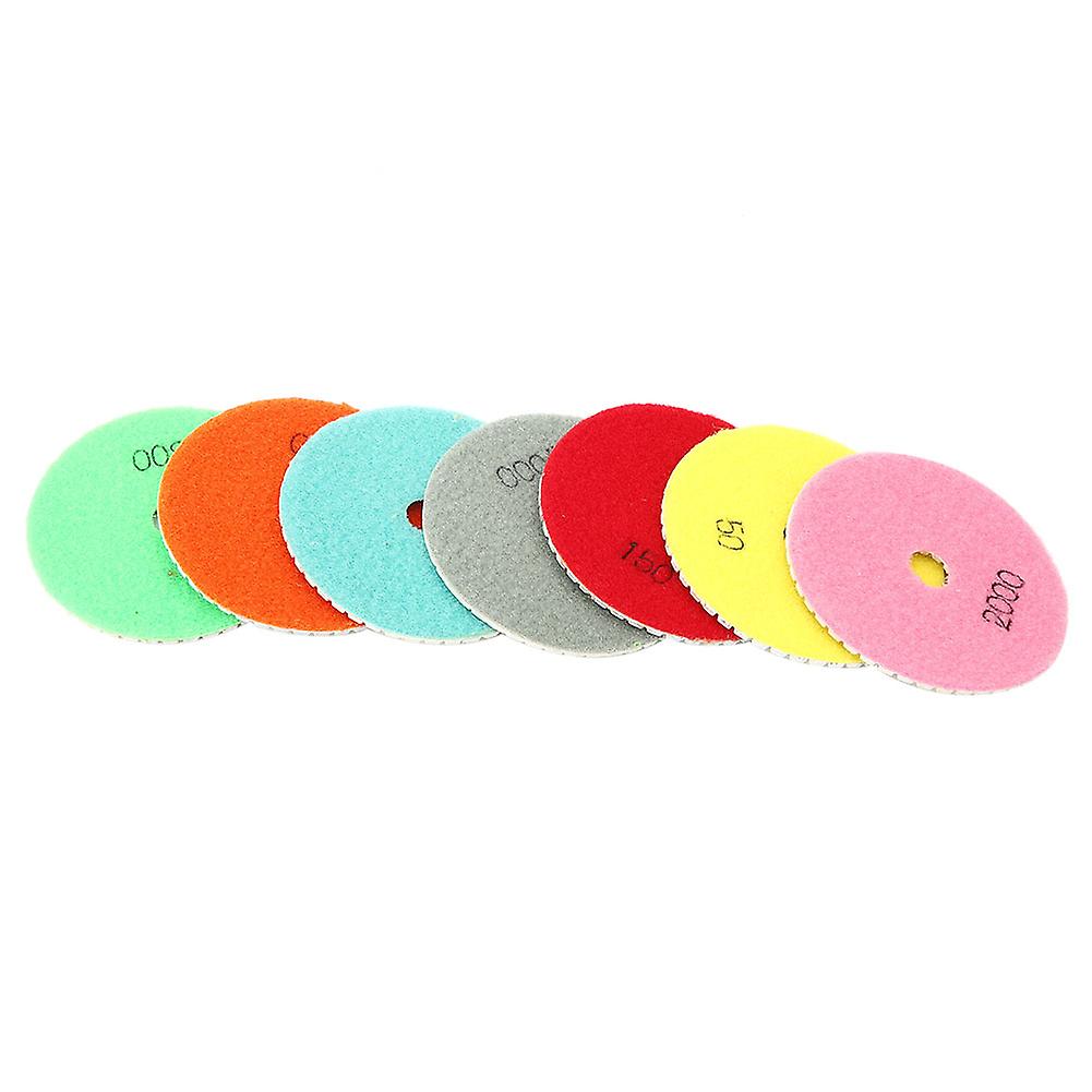 7Pcs Marble Resin Polishing Pad Soft Grinding Disc for Stone Ceramics Glass 100mm Diameter