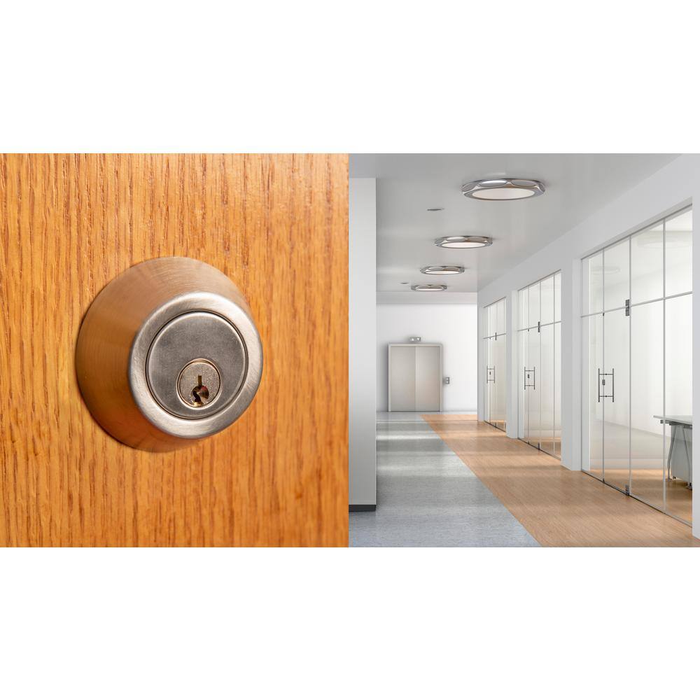 Taco ECB Satin Stainless Steel Grade 3 Cylindrical Entry Door Knob 2-34in Backset Lockset and Single Cylinder Deadbolt Combo DL-ECB53S234DB251-US32D