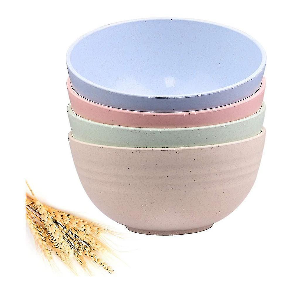 Cereal Bowls - 24 Oz Wheat Straw Fiber Lightweight Bowl Sets 4 - Dishwasher and Microwave Safe