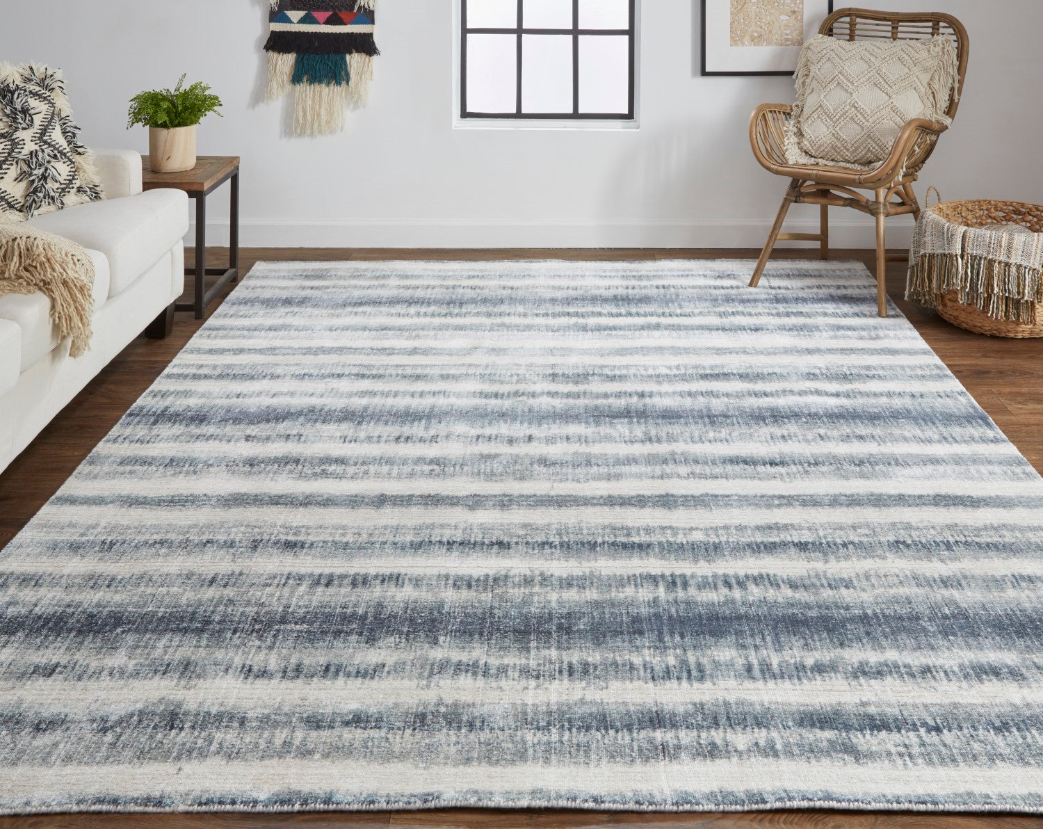 Malana Handwoven Gradient Dark Slate Blue Rug