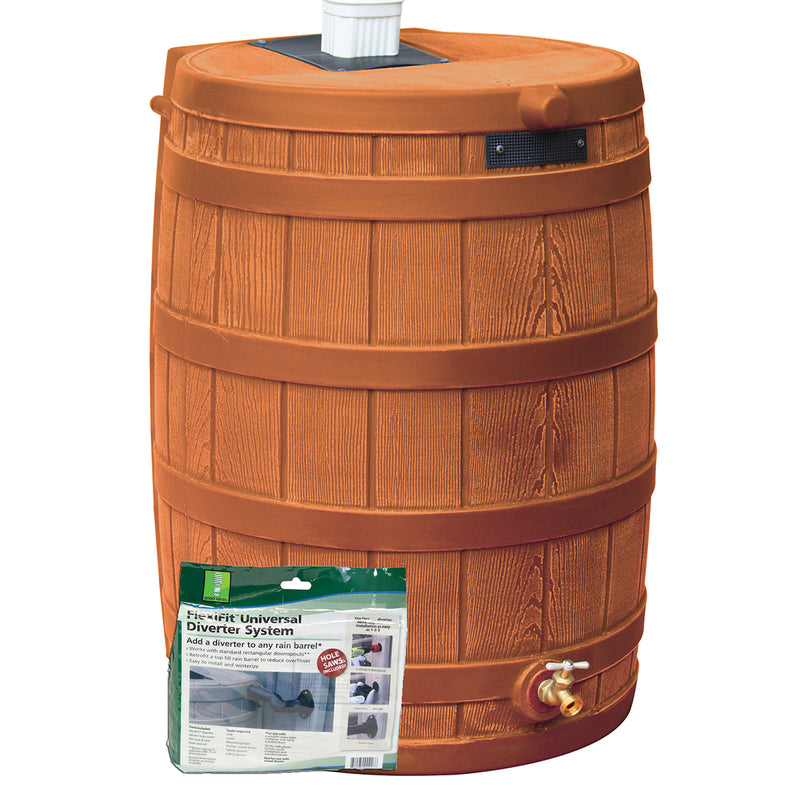 Rain Wizard 50 Gallon Rain Barrel with Diverter Kit