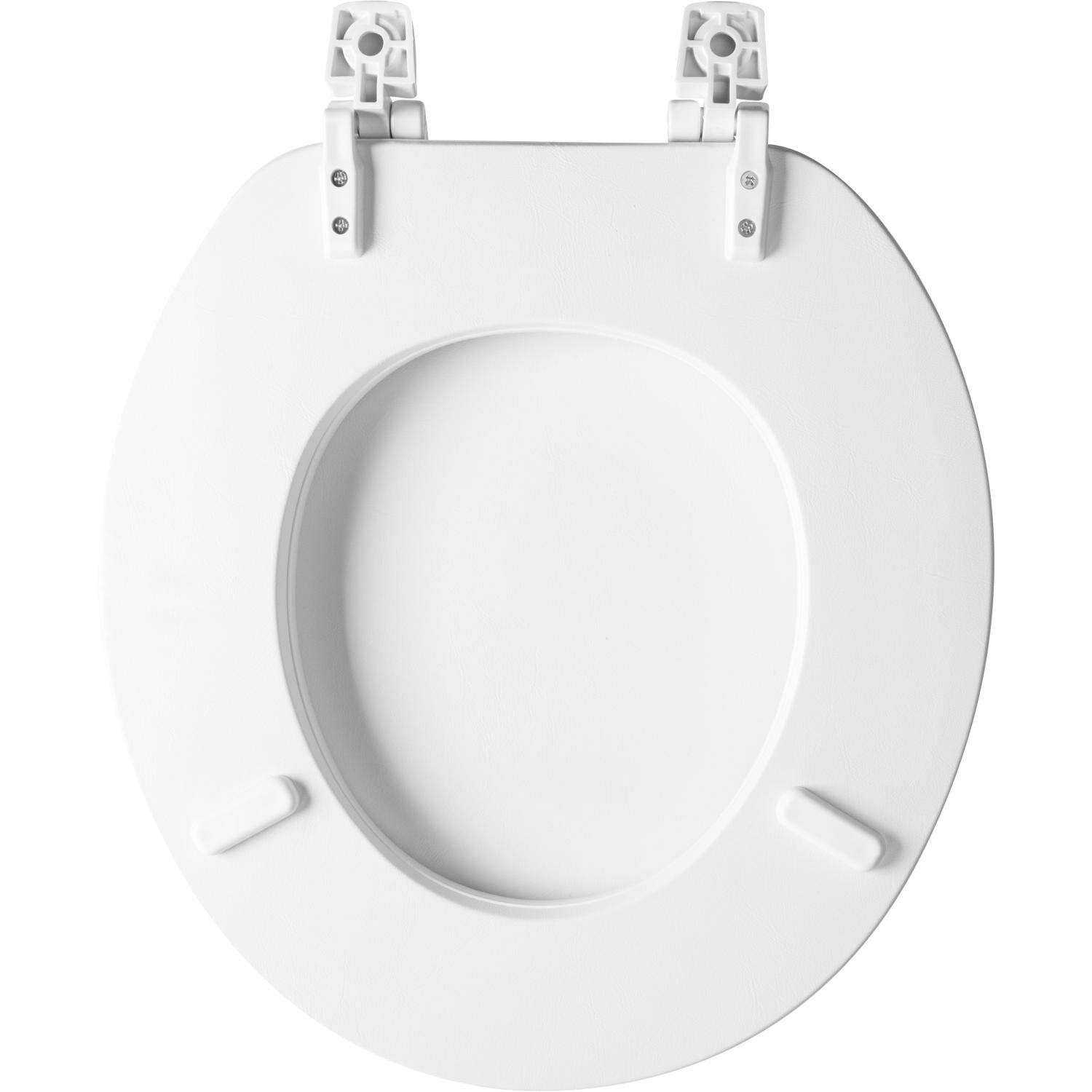 Mayfair by Bemis Round White Vinyl Toilet Seat