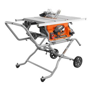 RIDGID 15 Amp 10 in. Portable Pro Jobsite Table Saw with Rolling Stand and Pneumatic 18-Gauge 2-18 in. Brad Nailer R4514-R213BNF