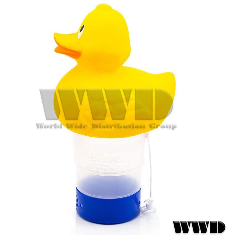 WWD POOL Animal Floating Pool Chlorine Dispenser Fits 3" Tabs Bromine Holder Yellow Duck