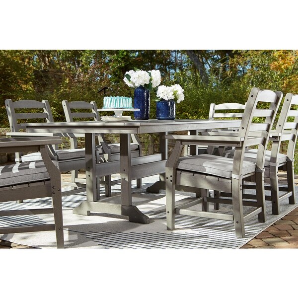 Signature Design by Ashley Visola Gray Rectangular Outdoor Poly All Weather Dining Table Only